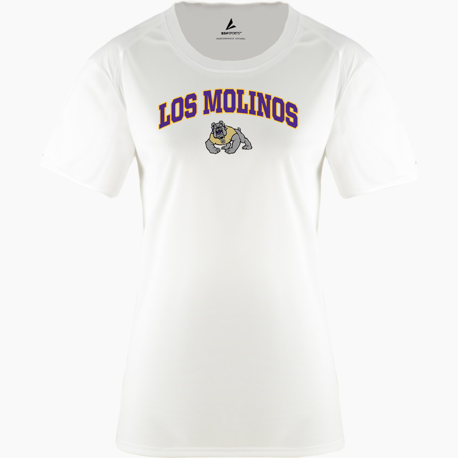 LOS MOLINOS HIGH SCHOOL BULLDOGS BSN SPORTS Women's Phenom Short Sleeve T-Shirt