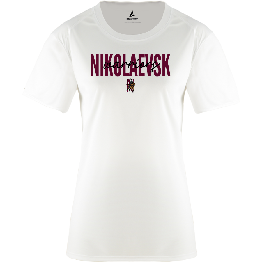 Nikolaevsk Warriors <span class="pdp-name-mascot">Nikolaevsk School Warriors</span> BSN SPORTS Women's Phenom Short Sleeve T-Shirt