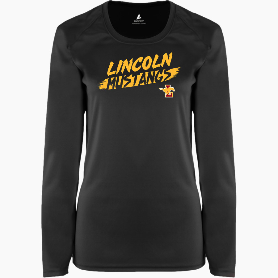 Lincoln Mustangs <span class="pdp-name-mascot">Lincoln Mustangs</span> BSN SPORTS Women's Phenom Long Sleeve T-Shirt