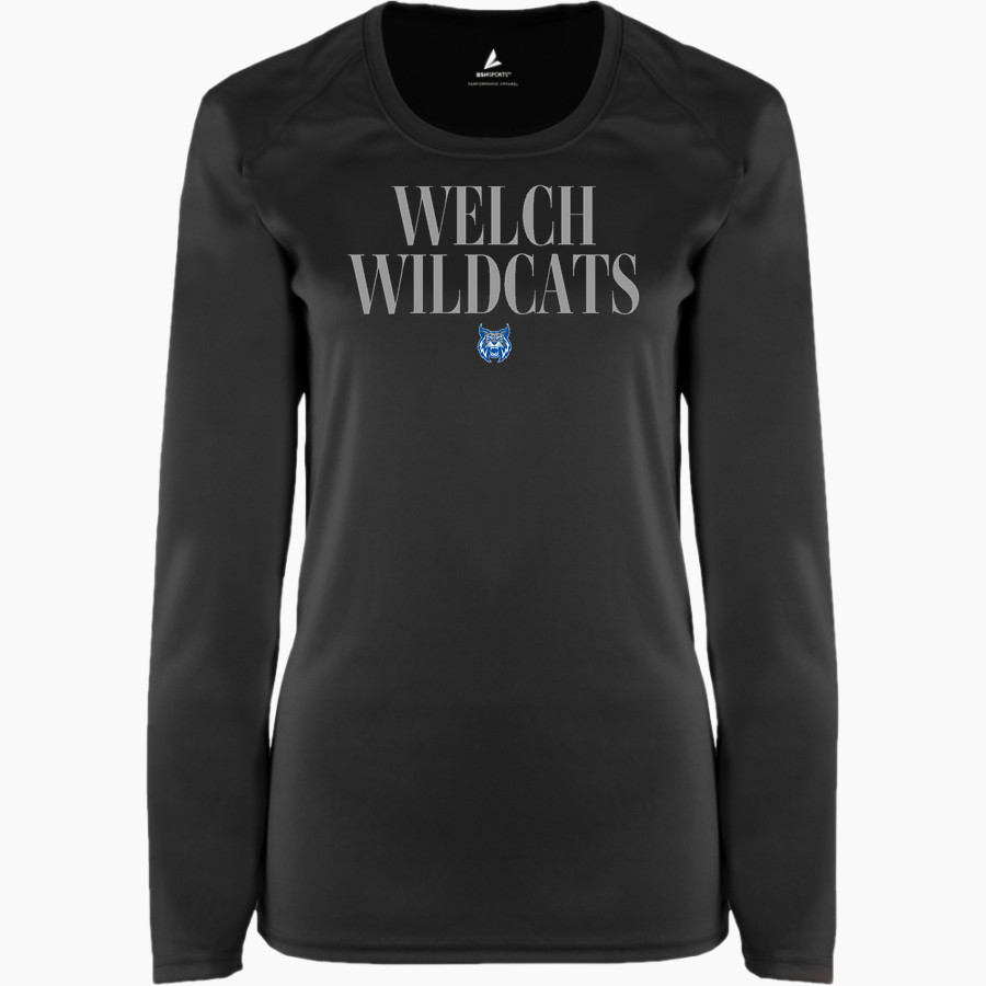 WELCH HIGH SCHOOL WILDCATS BSN SPORTS Women's Phenom Long Sleeve T-Shirt