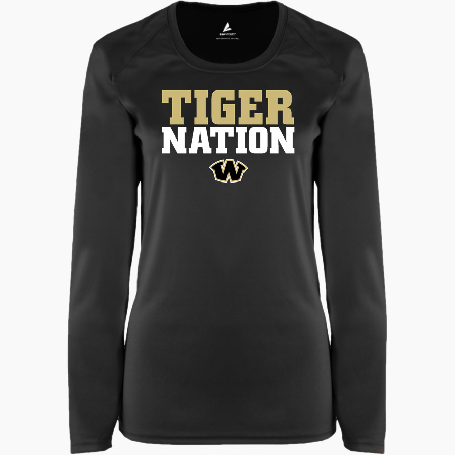 WHITEWRIGHT HIGH SCHOOL TIGERS BSN SPORTS Women's Phenom Long Sleeve T-Shirt