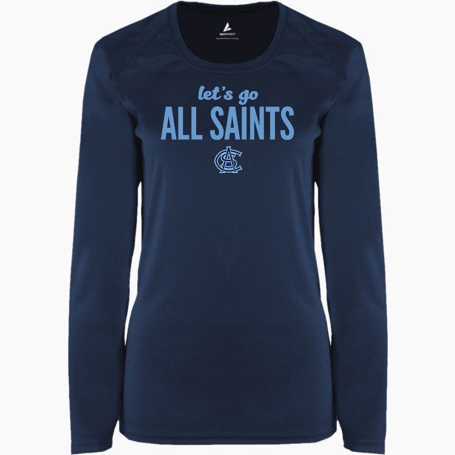 ALL SAINTS CATHOLIC HIGH SCHOOL COUGARS BSN SPORTS Women's Phenom Long Sleeve T-Shirt