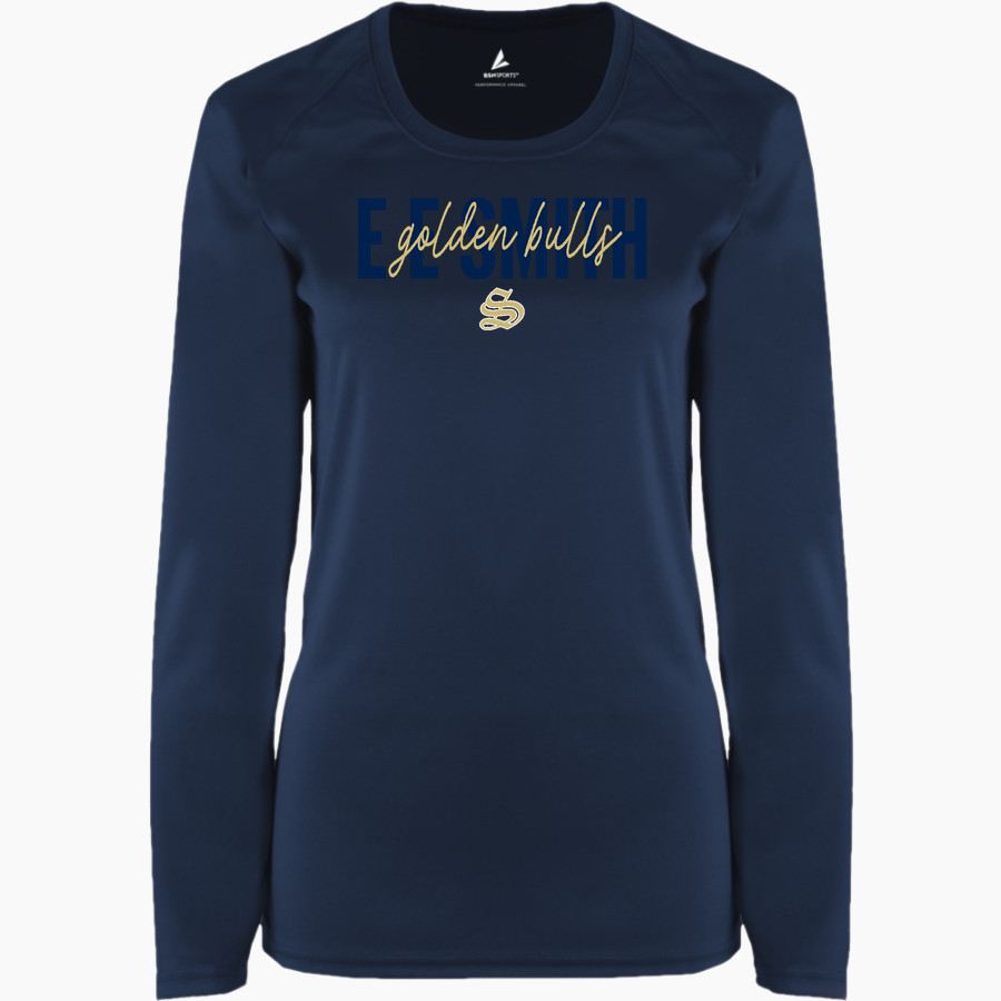 E E SMITH HIGH SCHOOL GOLDEN BULLS <span class="pdp-name-mascot">E E SMITH GOLDEN BULLS</span> BSN SPORTS Women's Phenom Long Sleeve T-Shirt