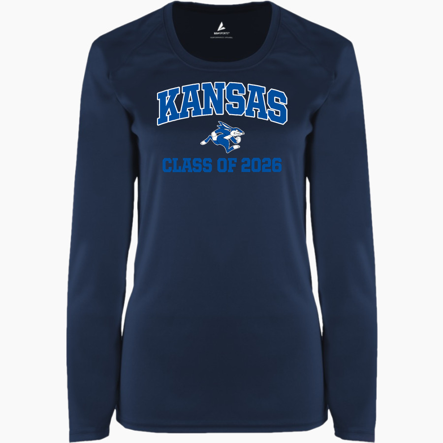 Kansas Jackrabbits BSN SPORTS Women's Phenom Long Sleeve T-Shirt