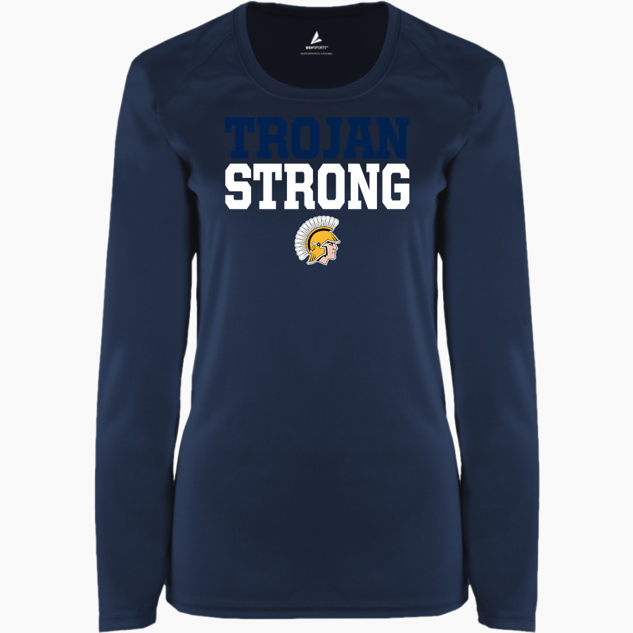 NEW AUBURN HIGH SCHOOL TROJANS BSN SPORTS Women's Phenom Long Sleeve T-Shirt