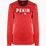 PEKIN COMMUNITY HIGH SCHOOL DRAGONS BSN SPORTS Women's Phenom Long Sleeve T-Shirt Front Thumbnail