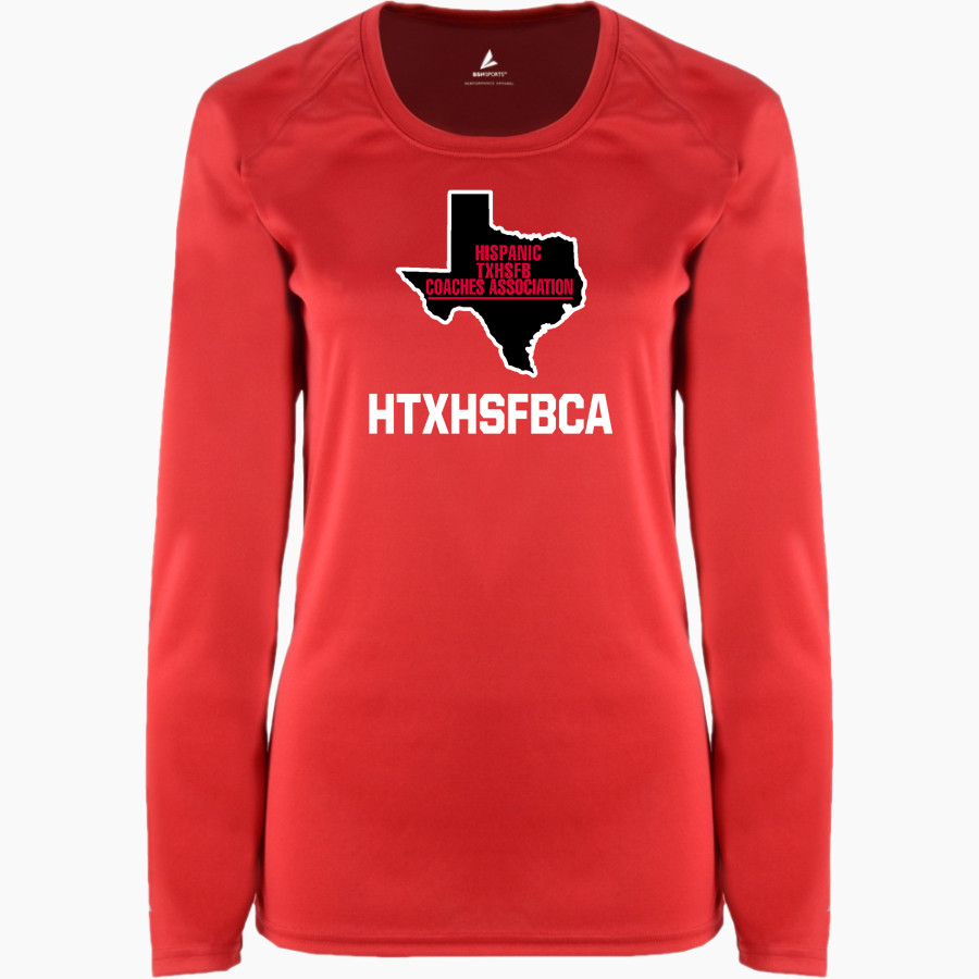 HISPANIC TEXAS HS FOOTBALL COACHES ASSOCIATION BSN SPORTS Women's Phenom Long Sleeve T-Shirt