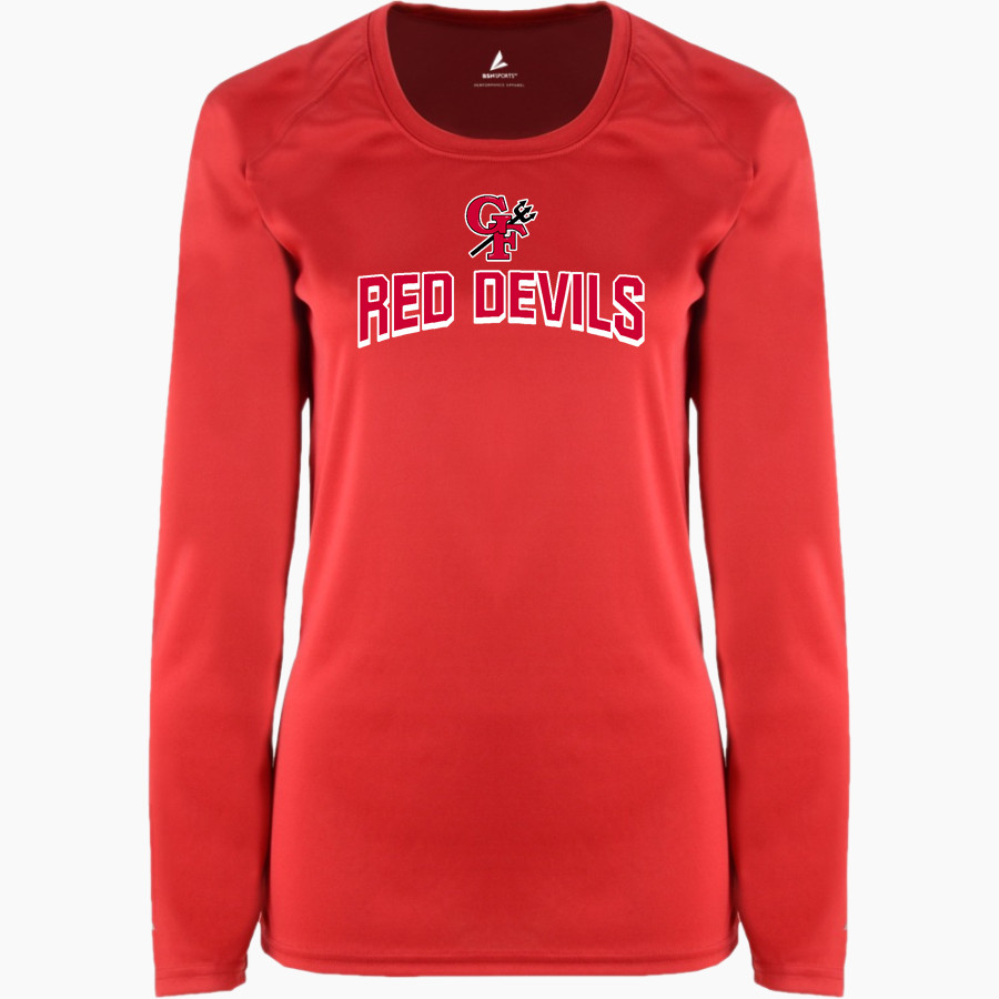 GREAT FALLS HIGH SCHOOL RED DEVILS BSN SPORTS Women's Phenom Long Sleeve T-Shirt