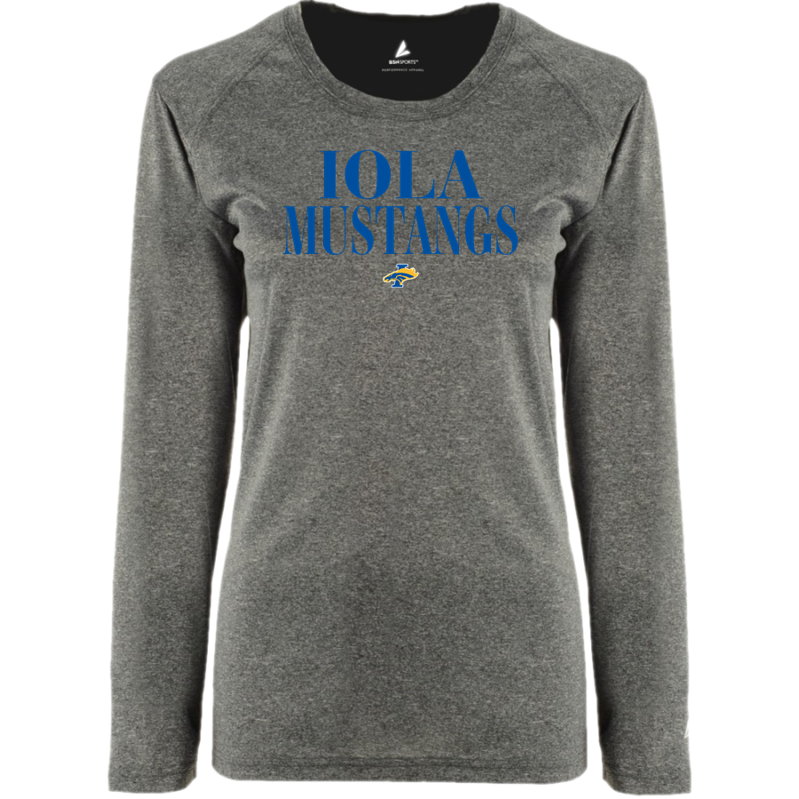 IOLA HIGH SCHOOL MUSTANGS <span class="pdp-name-mascot">IOLA MUSTANGS</span> BSN SPORTS Women's Phenom Long Sleeve T-Shirt