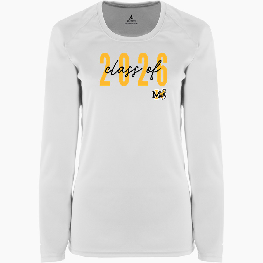 MERRITT ISLAND HIGH SCHOOL MUSTANGS BSN SPORTS Women's Phenom Long Sleeve T-Shirt