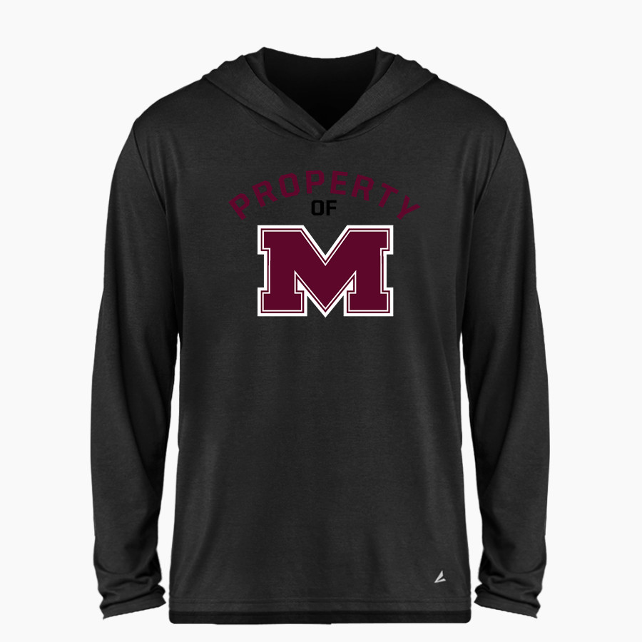 MILLBURY SR HIGH SCHOOL WOOLIES <span class="pdp-name-mascot">MILLBURY MEMORIAL WOOLIES</span> BSN SPORTS Men's Ultimate Long Sleeve Performance Hoodie Tee