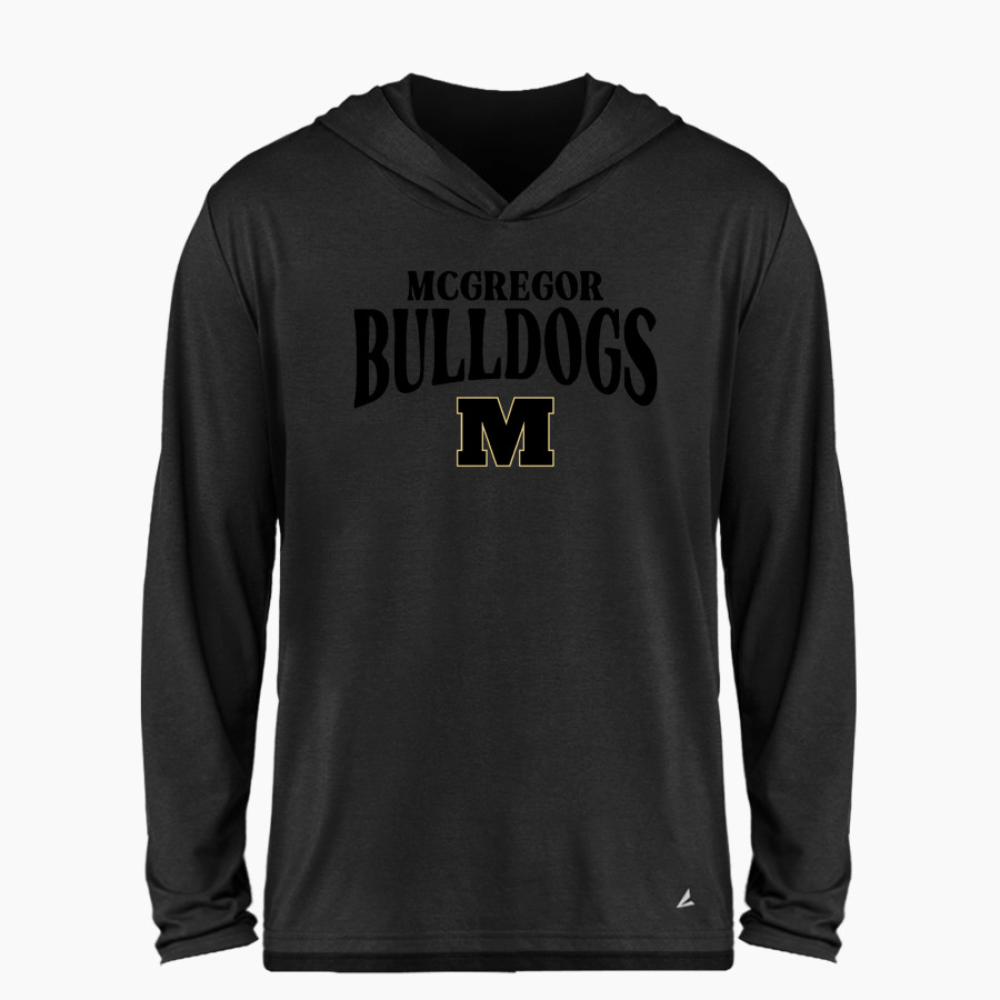 MCGREGOR HIGH SCHOOL BULLDOGS BSN SPORTS Men's Ultimate Long Sleeve Performance Hoodie Tee