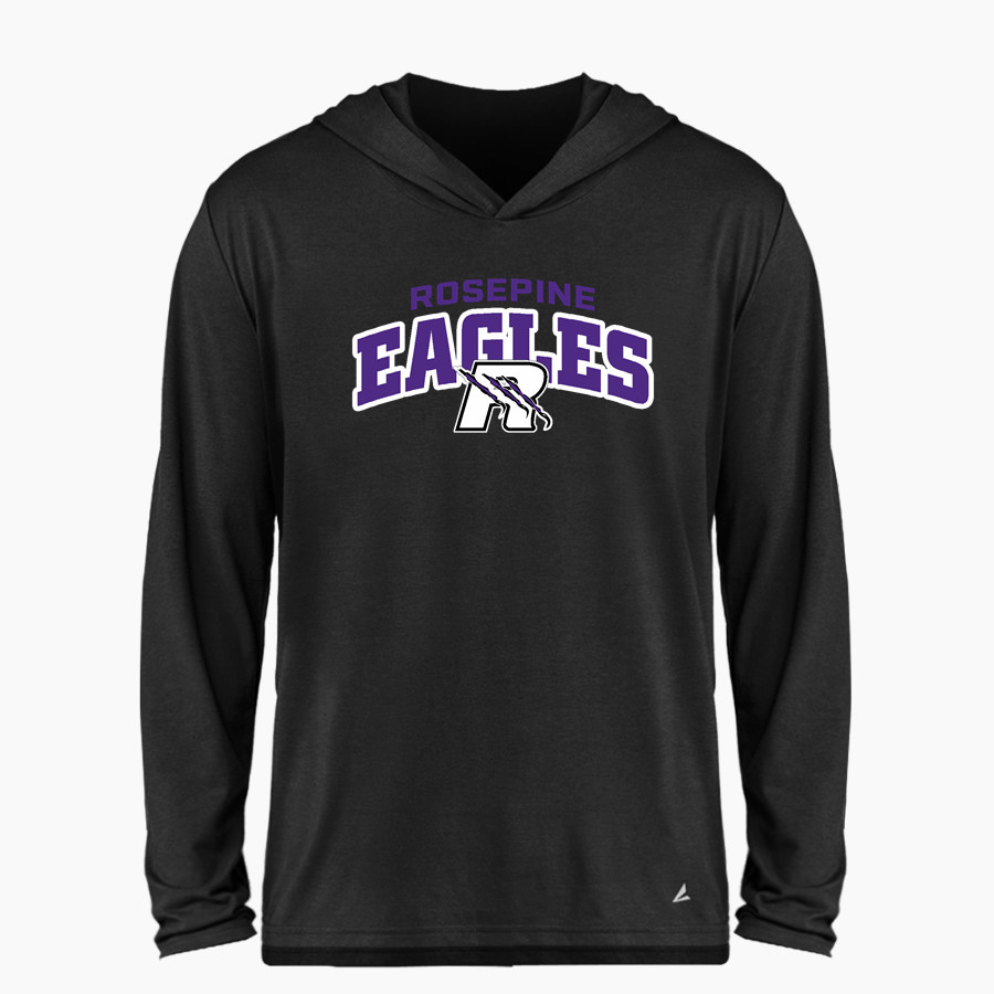 ROSEPINE HIGH SCHOOL EAGLES BSN SPORTS Men's Ultimate Long Sleeve Performance Hoodie Tee