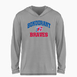 Bondurant Braves BSN SPORTS Men's Ultimate Long Sleeve Performance Hoodie Tee Front Thumbnail
