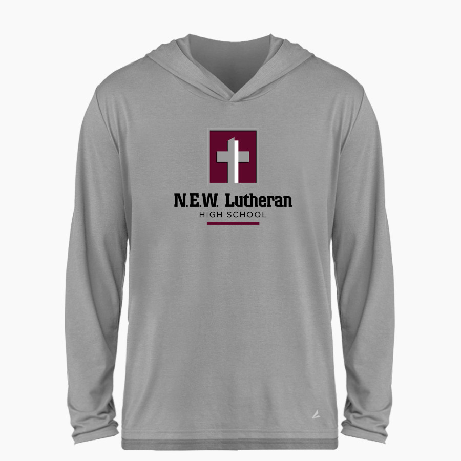 NEW Lutheran BLAZERS <span class="pdp-name-mascot">NORTHEASTERN WI LUTHERAN BLAZERS</span> BSN SPORTS Men's Ultimate Long Sleeve Performance Hoodie Tee