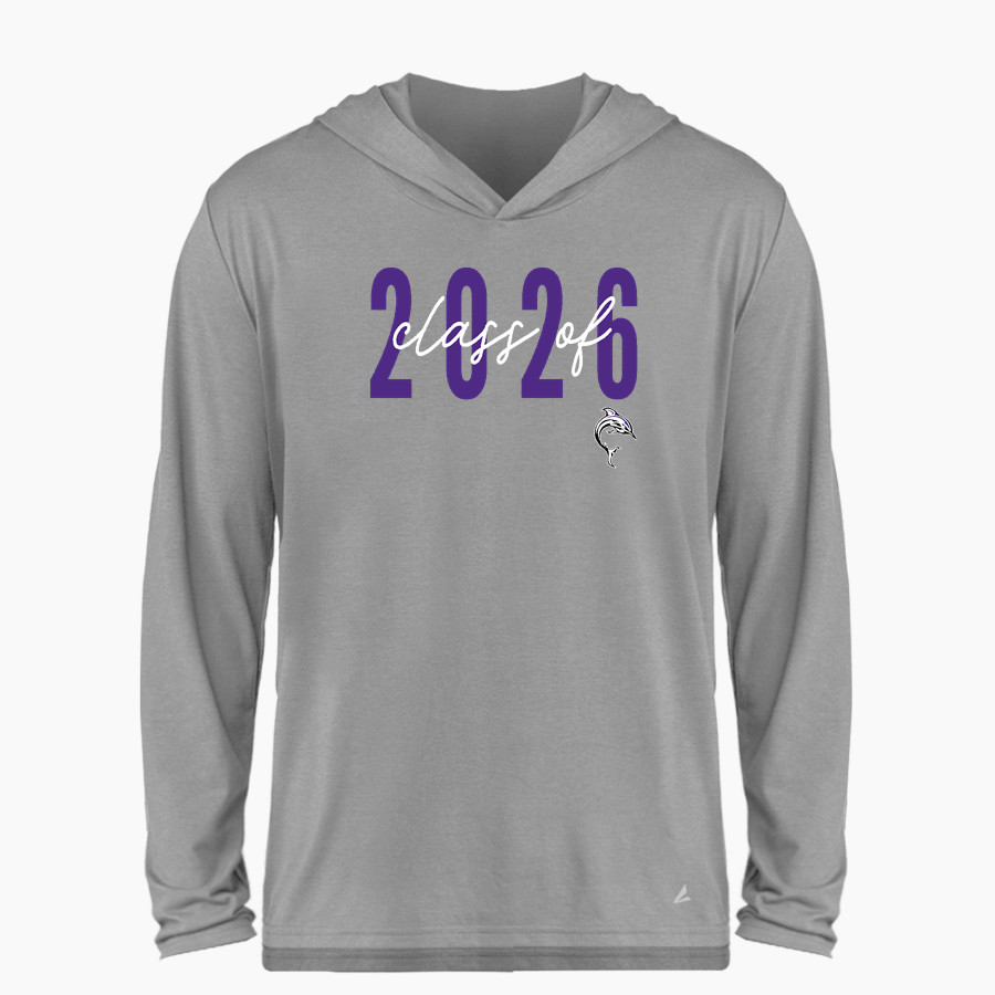 Bergman Dolphins BSN SPORTS Men's Ultimate Long Sleeve Performance Hoodie Tee