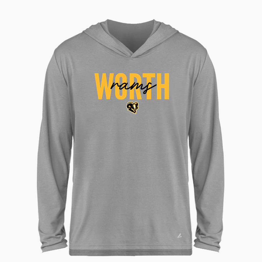 Worth Rams BSN SPORTS Men's Ultimate Long Sleeve Performance Hoodie Tee