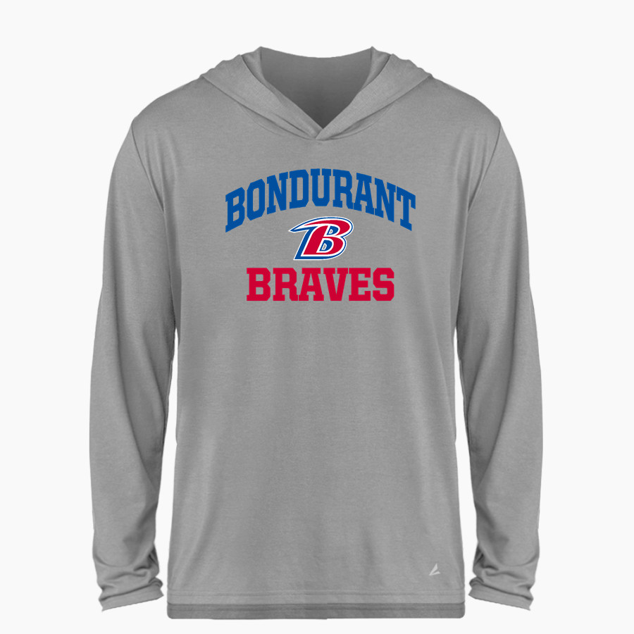 Bondurant Braves BSN SPORTS Men's Ultimate Long Sleeve Performance Hoodie Tee