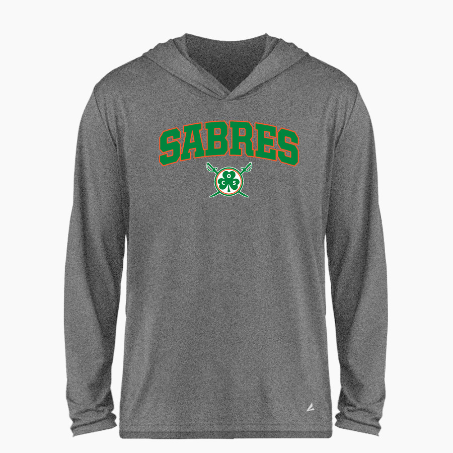 Communion of Saints School Sabres official sideline store BSN SPORTS Men's Ultimate Long Sleeve Performance Hoodie Tee