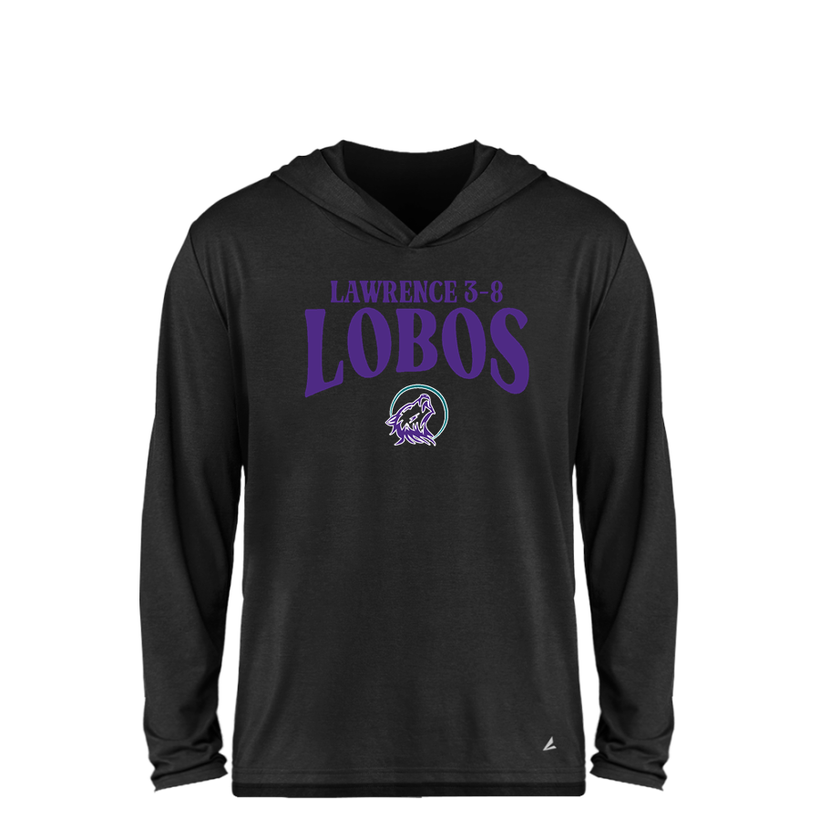 Lawrence 3-8 Lobos <span class="pdp-name-mascot">Lawrence 3-8 School Lobos</span> BSN SPORTS Youth Ultimate Long Sleeve Performance Hoodie Tee