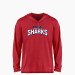 French-American School of New York - Online Store <span class="pdp-name-mascot">French-American School Sharks</span> BSN SPORTS Youth Ultimate Long Sleeve Performance Hoodie Tee Front Thumbnail