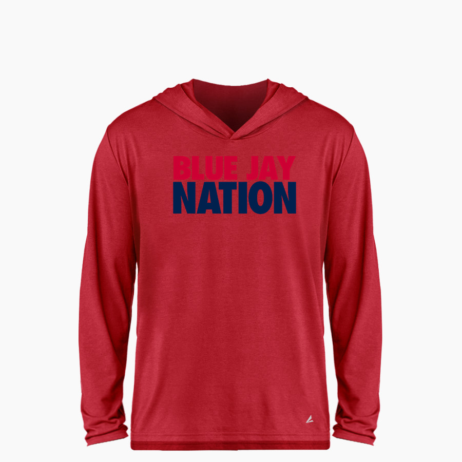 Maternity Bvm Blue Jays <span class="pdp-name-mascot">Maternity Bvm Blue Jays</span> BSN SPORTS Youth Ultimate Long Sleeve Performance Hoodie Tee
