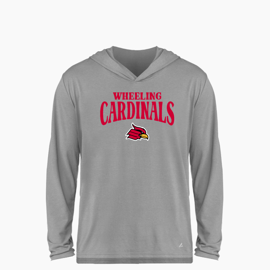 Wheeling University Cardinals Online Store BSN SPORTS Youth Ultimate Long Sleeve Performance Hoodie Tee