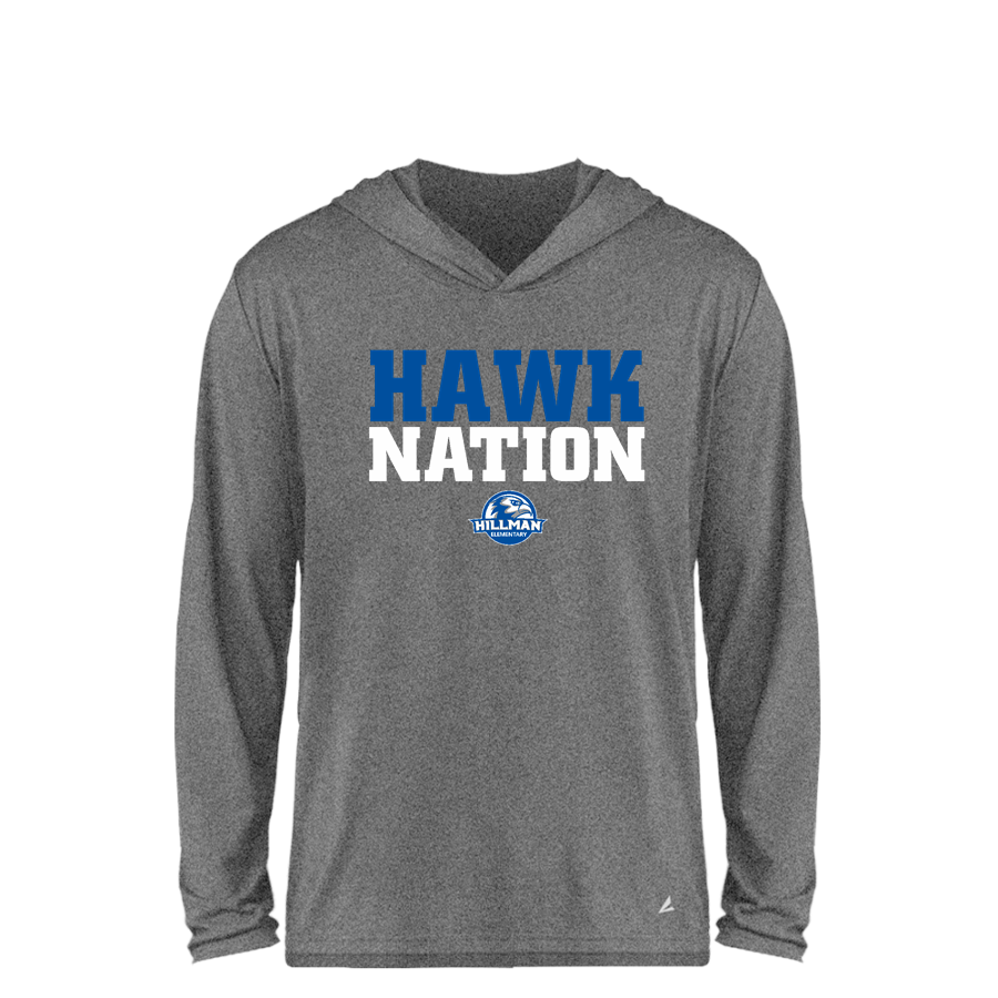 Hillman Hawks <span class="pdp-name-mascot">Hillman Elementary Hawks</span> BSN SPORTS Youth Ultimate Long Sleeve Performance Hoodie Tee