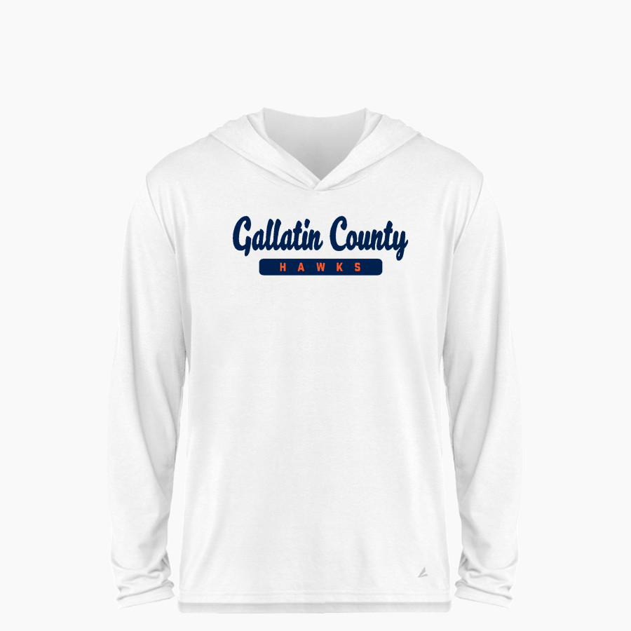 GALLATIN COUNTY HIGH SCHOOL HAWKS BSN SPORTS Youth Ultimate Long Sleeve Performance Hoodie Tee