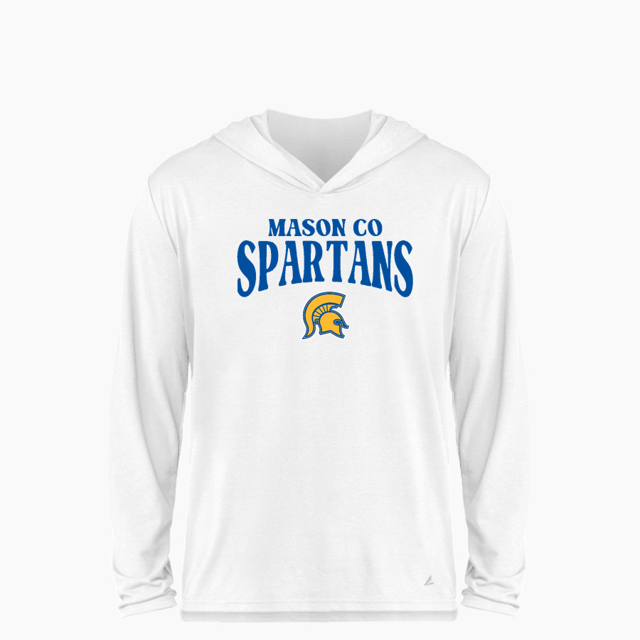 MASON CO CENTRAL HIGH SCHOOL SPARTANS BSN SPORTS Youth Ultimate Long Sleeve Performance Hoodie Tee