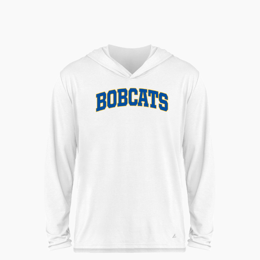 BACON ACADEMY BOBCATS BSN SPORTS Youth Ultimate Long Sleeve Performance Hoodie Tee