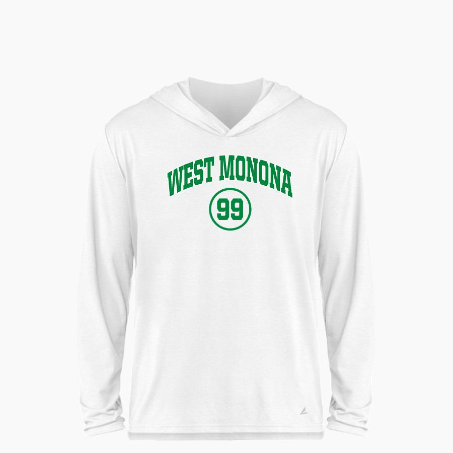 WEST MONONA HIGH SCHOOL SPARTANS BSN SPORTS Youth Ultimate Long Sleeve Performance Hoodie Tee