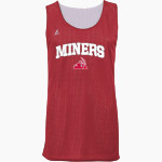 Red Top Miners BSN SPORTS Adult Reversible Mesh Basketball Jersey Front Thumbnail
