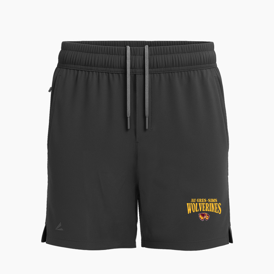 Au Gres-Sims HIGH SCHOOL WOLVERINES <span class="pdp-name-mascot">AU GRES - SIMS WOLVERINES</span> BSN SPORTS Men's Apex Woven 7" Short