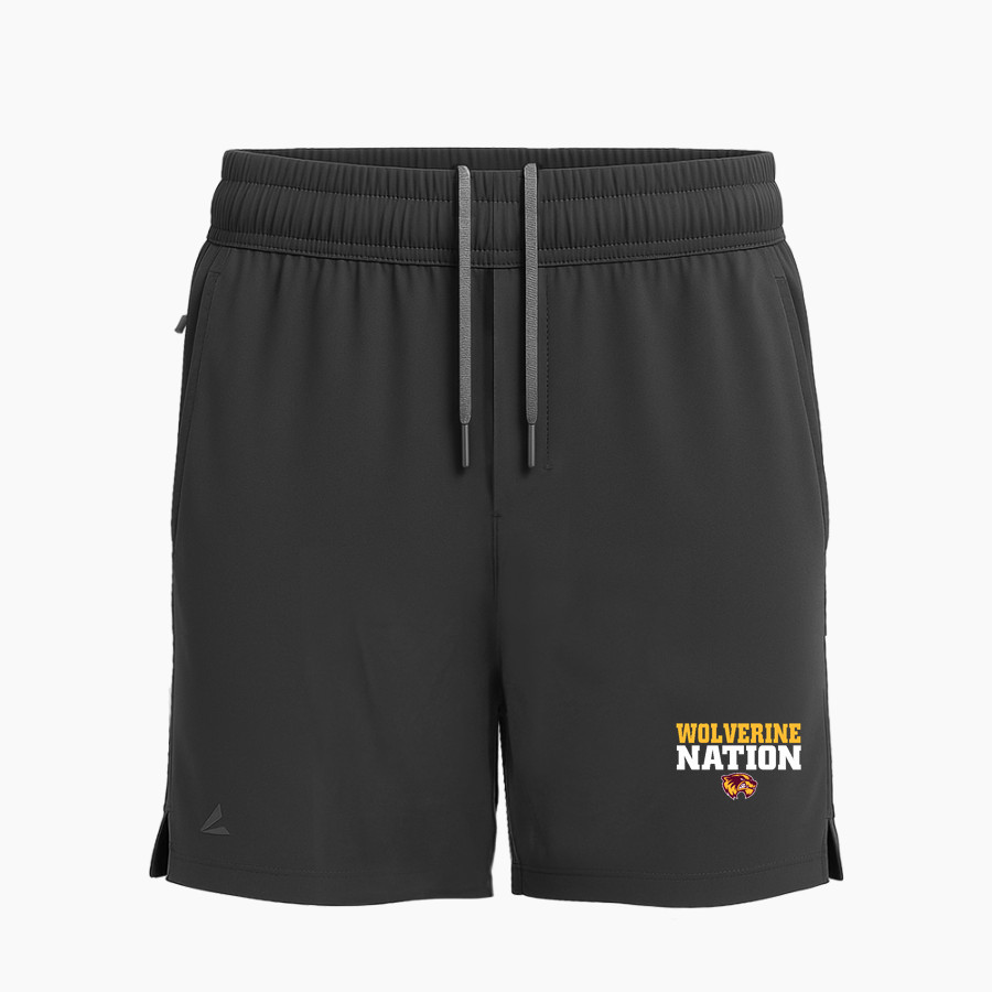 Au Gres-Sims HIGH SCHOOL WOLVERINES <span class="pdp-name-mascot">AU GRES - SIMS WOLVERINES</span> BSN SPORTS Men's Apex Woven 7" Short