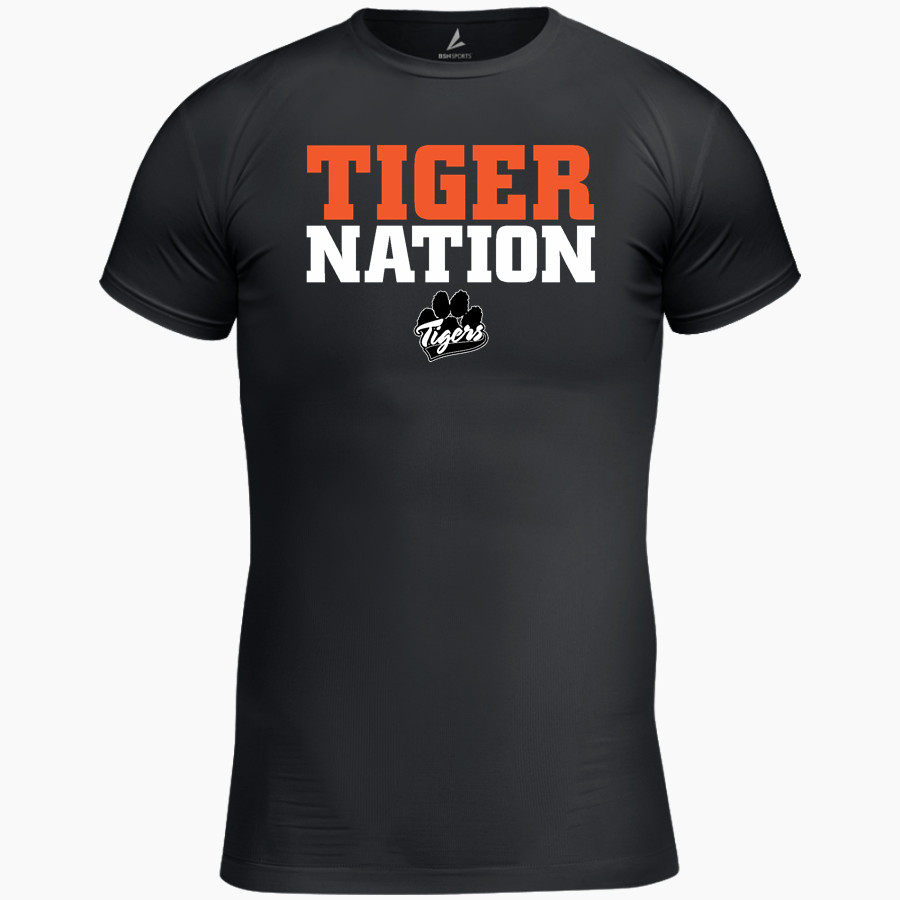MACON HIGH SCHOOL TIGERS BSN SPORTS Men's Short Sleeve Compression Top