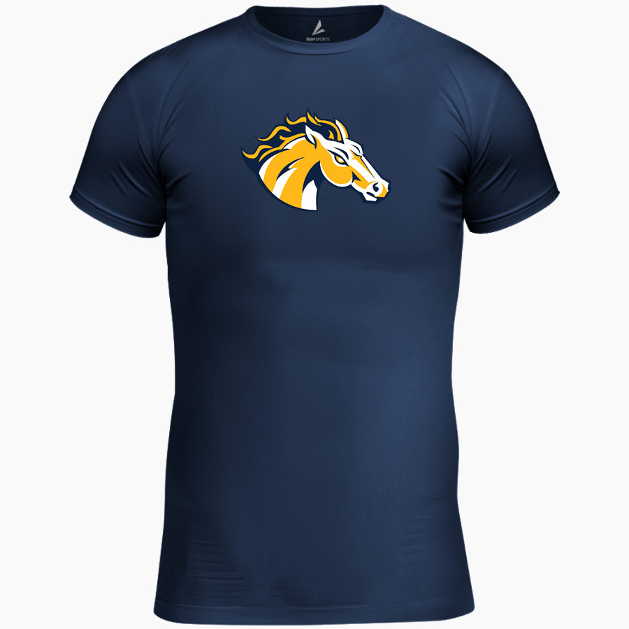 Breck Mustangs BSN SPORTS Men's Short Sleeve Compression Top