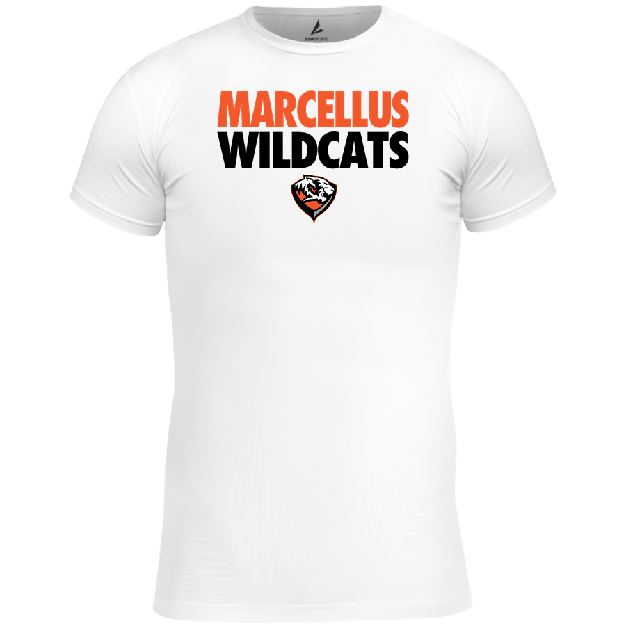 MARCELLUS HIGH SCHOOL WILDCATS <span class="pdp-name-mascot">MARCELLUS WILDCATS</span> BSN SPORTS Men's Short Sleeve Compression Top