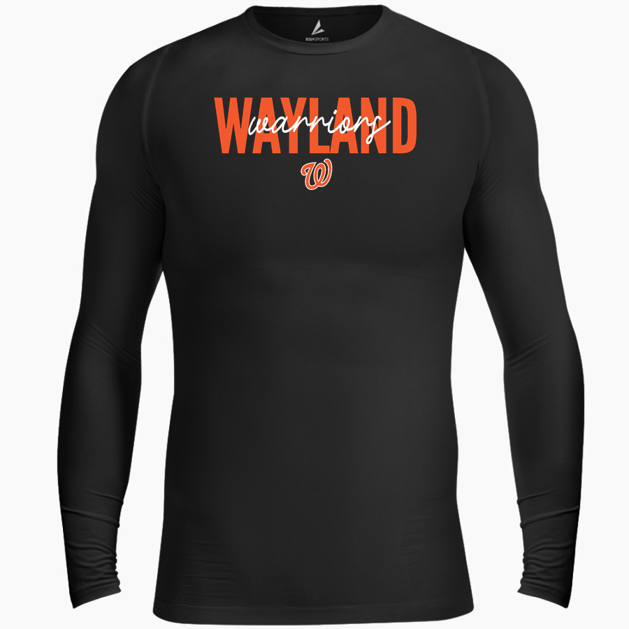 WAYLAND HIGH SCHOOL WARRIORS BSN SPORTS Men's Long Sleeve Compression Top