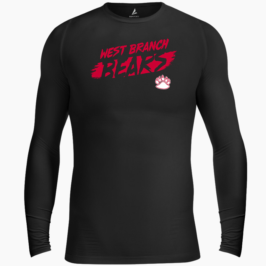 WEST BRANCH HIGH SCHOOL BEARS <span class="pdp-name-mascot">WEST BRANCH BEARS</span> BSN SPORTS Men's Long Sleeve Compression Top