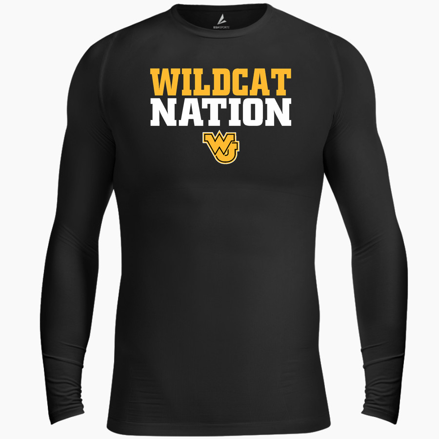 WELLMAN-UNION HIGH SCHOOL WILDCATS BSN SPORTS Men's Long Sleeve Compression Top