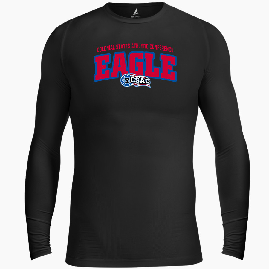 Colonial States Athletic Conference Eagle BSN SPORTS Men's Long Sleeve Compression Top