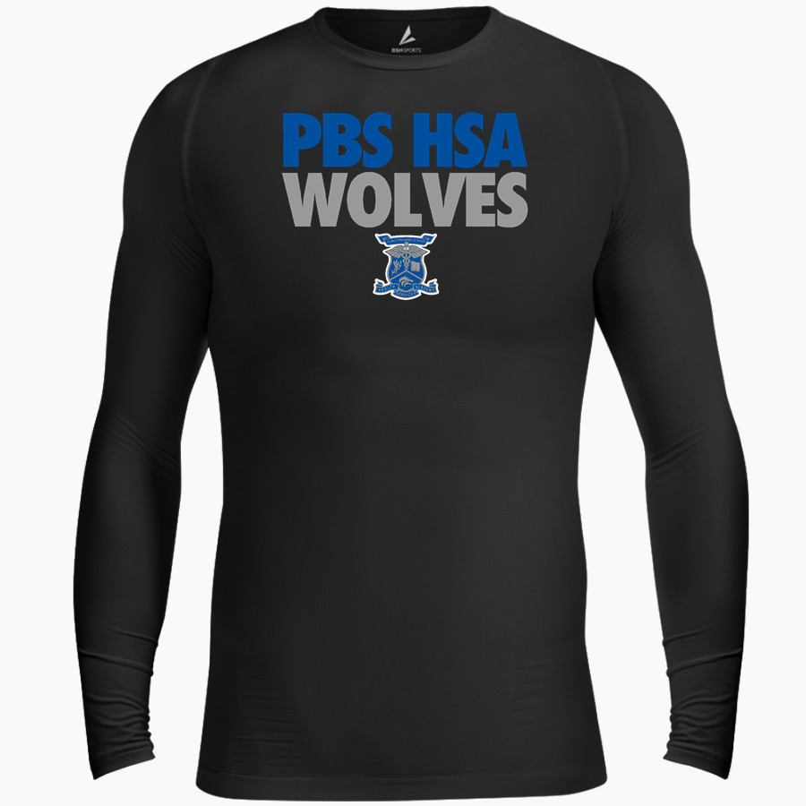 PBS HSA Wolves BSN SPORTS Men's Long Sleeve Compression Top
