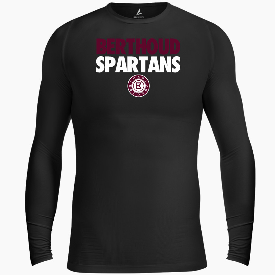 BERTHOUD HIGH SCHOOL SPARTANS <span class="pdp-name-mascot">BERTHOUD SPARTANS</span> BSN SPORTS Men's Long Sleeve Compression Top