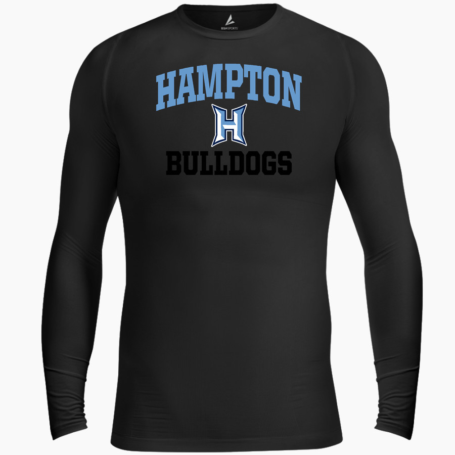 HAMPTON HIGH SCHOOL BULLDOGS <span class="pdp-name-mascot">HAMPTON BULLDOGS</span> BSN SPORTS Men's Long Sleeve Compression Top