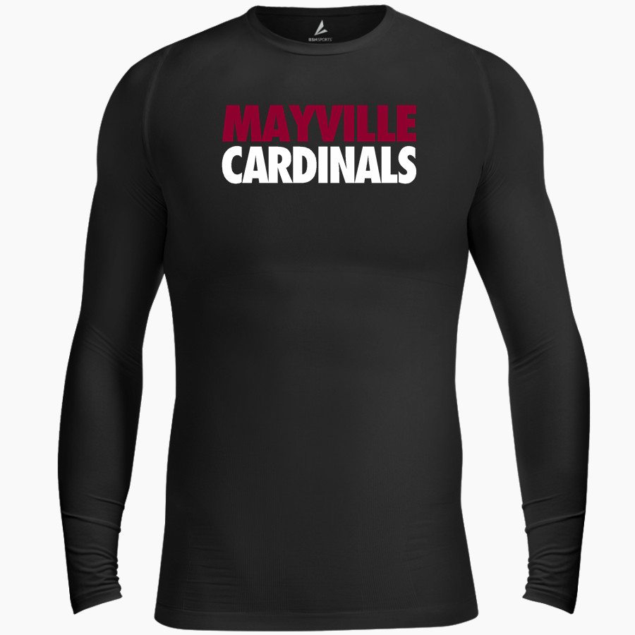 MAYVILLE HIGH SCHOOL CARDINALS BSN SPORTS Men's Long Sleeve Compression Top