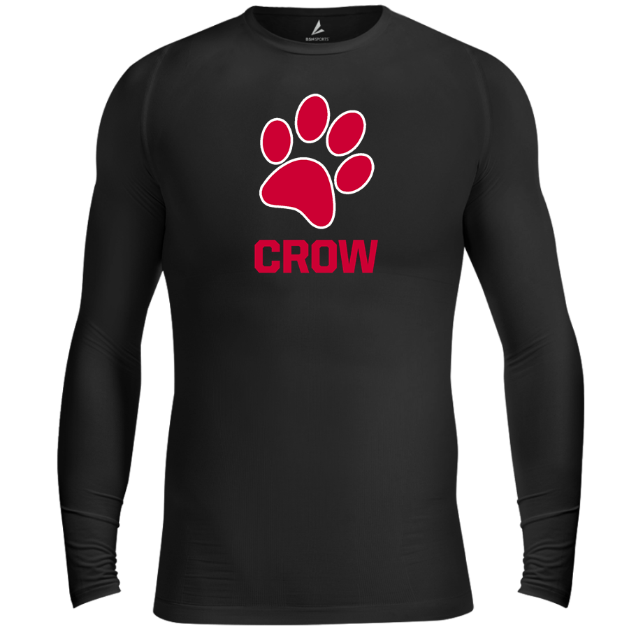 CROW HIGH SCHOOL Cougars Online Store <span class="pdp-name-mascot">CROW COUGARS</span> BSN SPORTS Men's Long Sleeve Compression Top