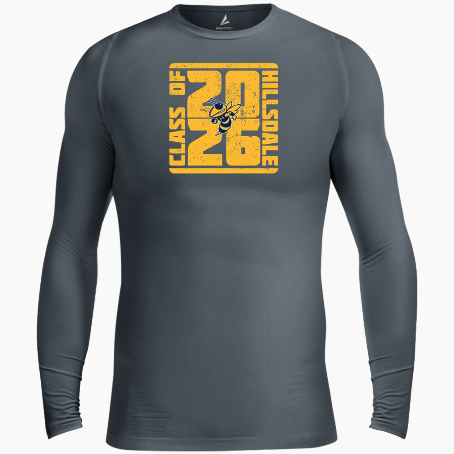 Hillsdale Hornets BSN SPORTS Men's Long Sleeve Compression Top