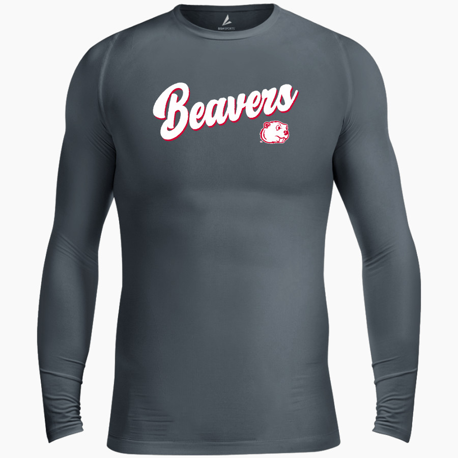 Minot State Beavers <span class="pdp-name-mascot">Minot State Beavers</span> BSN SPORTS Men's Long Sleeve Compression Top