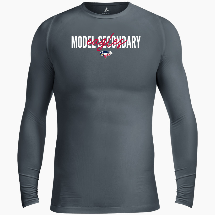 Model Secondary School for the Deaf Eagles <span class="pdp-name-mascot">Laurent Clerc Eagles</span> BSN SPORTS Men's Long Sleeve Compression Top